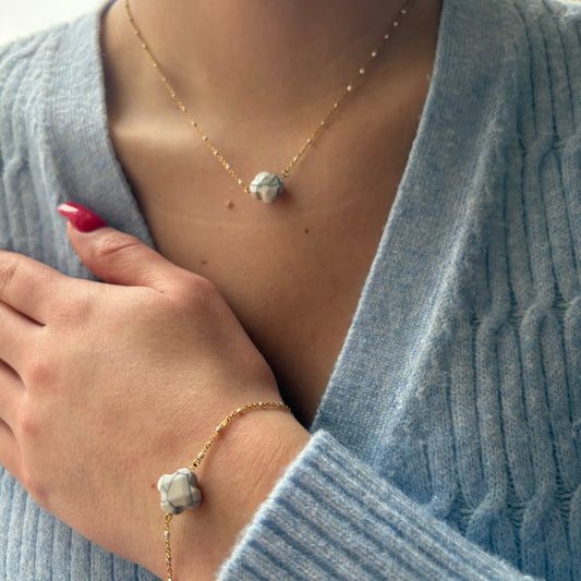 PARURE - TRÈFLE BLANC