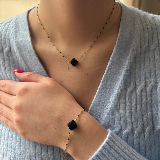 PARURE - TRÈFLE NOIR