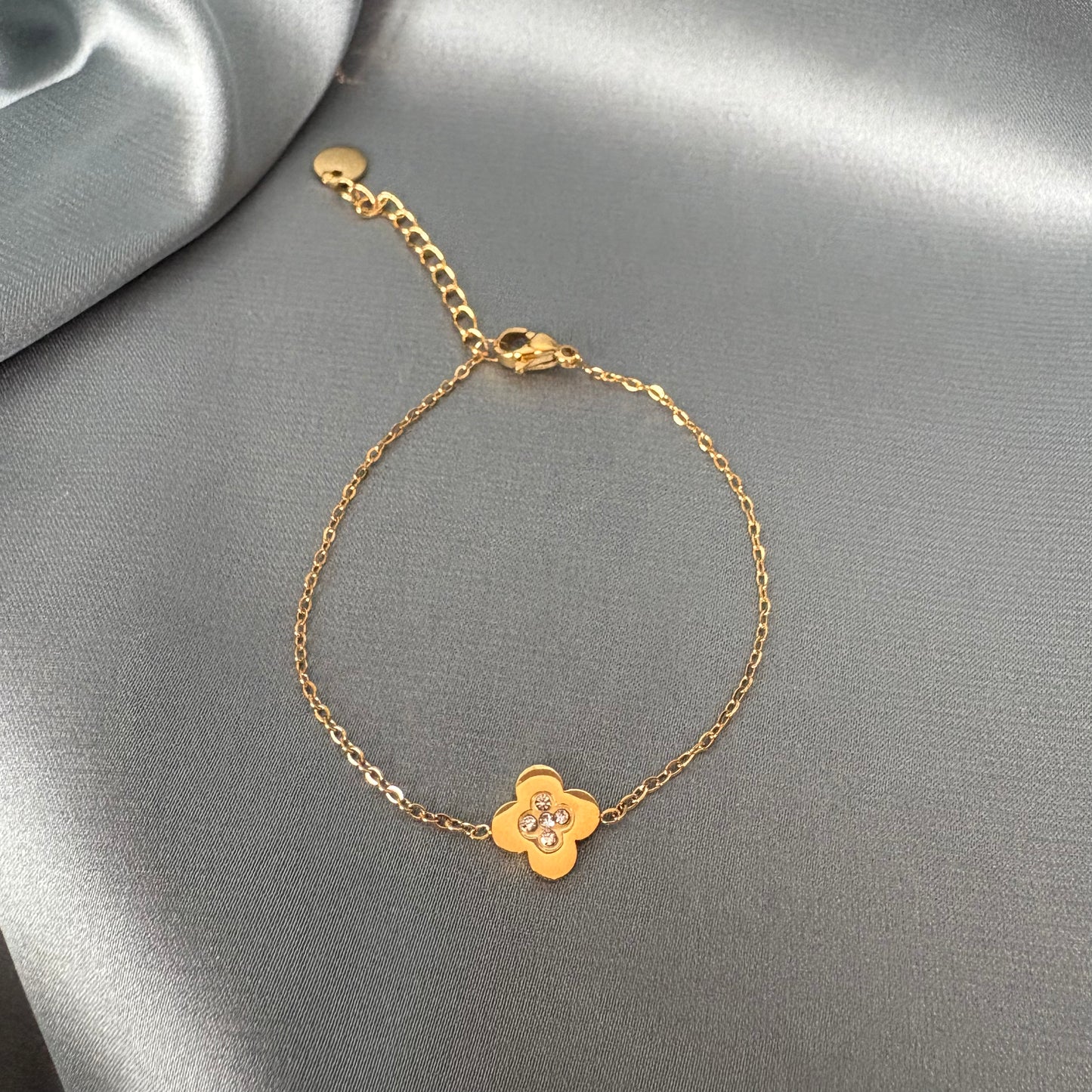 BRACELET ENFANT - TRÈFLE STRASS
