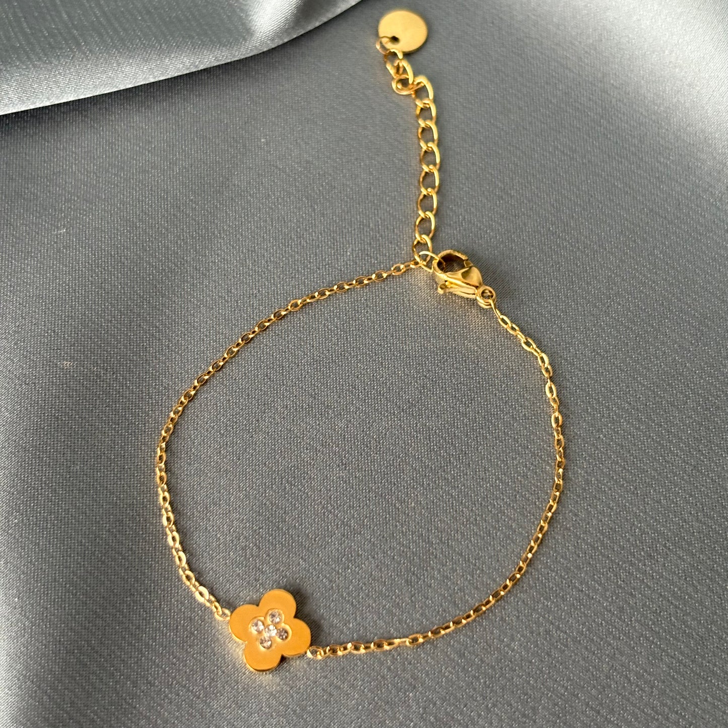 BRACELET ENFANT - TRÈFLE STRASS